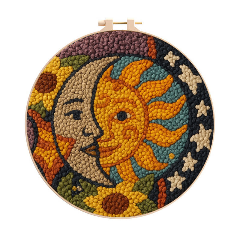 Sun And Moon Punch Needle Kit - Creative Yarn Decor | Perfect Gifts For Crafter - 20cm*20cm - image 1