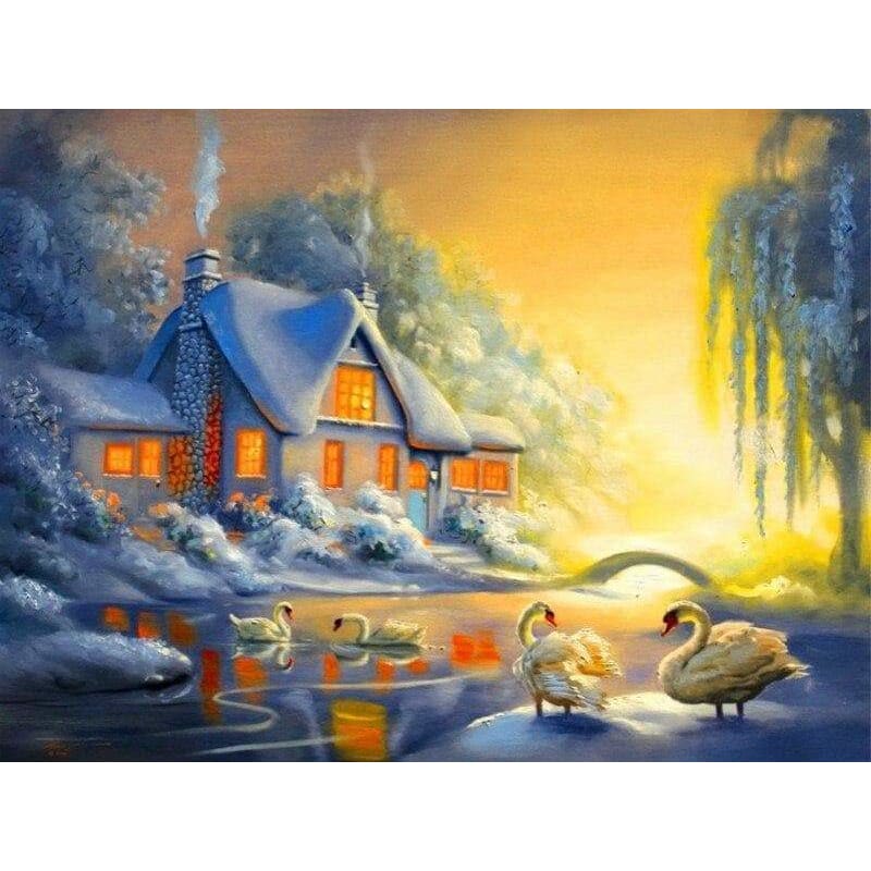 Swan Diy Paint By Numbers Kits PBN30043 - NEEDLEWORK KITS