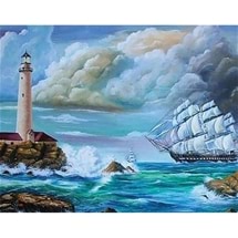 Lighthouse & the Sea Diamond Painting