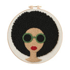 Fashionable Woman Punch Needle Kit - Needle Craft  For Beginners | Diy Wall Hanging - 20cm*20cm - image 1