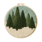 Snowy Forest Punch Needle Kit - Diy Punch Needle Coaster | Christmas Winter Handicraft | Perfect Housewarming Gift - 8 inch Hoop Kit - image 0