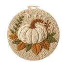 Halloween Pumpkin Punch Needle Kit - Diy Punch Needle Coaster | Art Craft For Home Decor | Handmade Needle Gift - 8 inch Hoop Kit - image 1