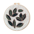 Leaf Punch Needle Kit - Diy Punch Needle Coaster | Handmade Sewing Art  | Beginner Yarn Craft  - 8 inch Hoop Kit - image 1