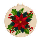 Christmas Poinsettia Punch Needle Kit - Winter Handmade Craft | Christmas Home Decoration  - 8 inch Hoop Kit - image 0