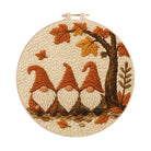   Gnomes Under The Tree Punch Needle Kit - Autumn Handmade Artwork | Diy Halloween Craft  - 8 inch Hoop Kit - image 0