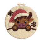 Adorable Cow Punch Needle Kit - Lovely Animal Craft | Christmas Decorative Artwork - 8 inch Hoop Kit - image 0