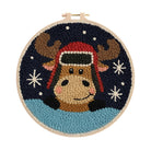  Cute Elk Punch Needle Kit - Handmade Animal Art | Perfect Holiday Gift - 8 inch Hoop Kit - image 0