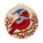 Winter Cardinal Bird Punch Needle Kit - Christmas Gift For Craft Lover | Holiday Home Decor  - 8 inch Hoop Kit - image 0