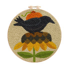 Floral Raven Punch Needle Kit - Handmade Bird Craft | Home Hanging Decor - 8 inch Hoop Kit - image 0