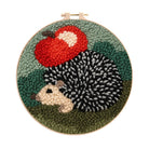 Apple Hedgehog Punch Needle Kit - Diy Animal Coaster | Nice Desk Ornament  - 8 inch Hoop Kit - image 0