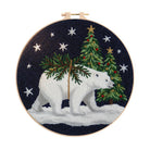 Polar Bears Punch Needle Kit - Christmas Tree Ornament | Easy Handmade Craft For Adults - 8 inch Hoop Kit - image 0