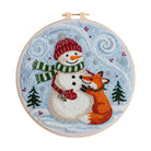 Christmas Forest Punch Needle Kit - Winter Animal Art | Nice Holiday Decor - 8 inch Hoop Kit - image 0