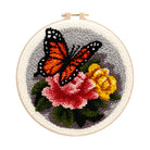 Fascinating Butterfly Punch Needle Kit - Charming Floral Craft | Perfect Handmade Gift For Her - 8 inch Hoop Kit - image 0