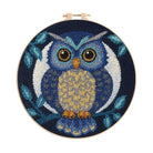 Blue Owl Punch Needle Kit - Handmade Craft | Detailed Outlines  - 8 inch Hoop Kit - image 0