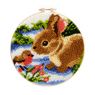 Realistic Bunny Punch Needle Kit – Beginner-friendly Project | Vibrant Handmade Nature Art - 8 inch Hoop Kit - image 0