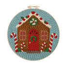 Gingerbread Cottage Punch Needle Kit – Easy-to-make Craft | Festive Table Accent - 8 inch Hoop Kit - image 0