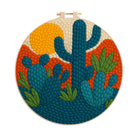 Desert Cactus Sunset Punch Needle Kit – Lively Diy Creation | Chic Gift Favorite - 8 inch Hoop Kit - image 0