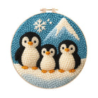 Snowy Penguin Trio Punch Needle Kit – Fun-spirit Diy Craft | Charming Winter Nook Ornament - 8 inch Hoop Kit - image 0