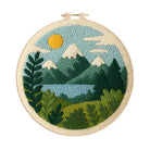 Sunny Mountain Lake Punch Needle Kit – Starter-level DIY Creation | Top Gifting Choice - 8 inch Hoop Kit - image 0