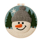 Adorable Snowman Punch Needle Kit – Newbie-friendly Craft | Cozy Winter-themed Handmade Wall Decor - 8 inch Hoop Kit - image 0