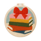 Vibrant Book Stack Punch Needle Kit – Newbie-friendly Craft | Top Gifting Pick - 8 inch Hoop Kit - image 0
