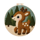 Woodland Fawn Punch Needle Kit – Novice-friendly Handcraft | Cute Hanging Ornament - 8 inch Hoop Kit - image 0