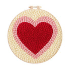 Soft Flocked Double-ring Heart Punch Needle Kit – Novice-easy Handcraft | Daily Home Decor Accent - 8 inch Hoop Kit - image 0
