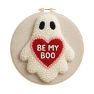 Cute Ghost "be My Boo" Punch Needle Kit – Easy-to-make Diy Project | Confessional Handmade Gift - 8 inch Hoop Kit - image 0