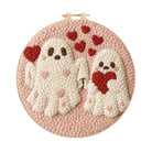 Snuggly Heart Ghost Pair Punch Needle Kit – Newcomer-friendly Diy Craftwork | Heartfelt Gifting Favorite - 8 inch Hoop Kit - image 0