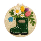 Colorful Garden Boot Floral Punch Needle Kit – Delicate Novice-ready Handcraft | Cozy Indoor Home Accent Piece - 8 inch Hoop Kit - image 0