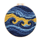 Artistic Swirling Wave Punch Needle Kit – Handcrafted Decor Hanger | Hassle-free Diy Creation - 8 inch Hoop Kit - image 0