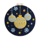 Festive Christmas Bauble Snowflake Punch Needle Kit – Handmade Decor Pendant | Go-To Gifting Choice - 8 inch Hoop Kit - image 0