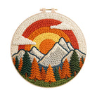 Vibrant Rainbow Mountain Sunrise Punch Needle Kit – Cheerful Handcraft Creation | Newbie-friendly Diy Project - 8 inch Hoop Kit - image 0