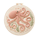 Blush Curly Octopus Punch Needle Kit – Top Gift Pick | Fun-filled Diy Creation - 8 inch Hoop Kit - image 0
