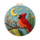 Moonlit Red Cardinal Punch Needle Kit – Thoughtful Gift for Her | Elegant Cozy Home Decor - 8 inch Hoop Kit - image 0