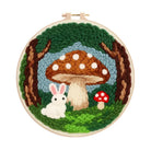 Whimsical Forest Bunny Mushroom Punch Needle Kit – Gift for Handcraft Enthusiasts | Warm Cute Home Decor - 8 inch Hoop Kit - image 0
