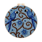 Blue Macaw Vine Floral Punch Needle Kit – Creative Handmade Diy Project | Exquisite Decorative Ornament - 8 inch Hoop Kit - image 0