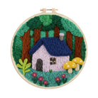Healing Forest Cottage Punch Needle Kit – Light-Sweet Handcraft Creation | Ambiance Home Adornment - 8 inch Hoop Kit - image 0