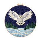 Snowy Night Owl Punch Needle Kit - Magical Handcraft Creation Whimsical | Home Styling Piece - 8 inch Hoop Kit - image 0