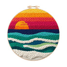 Sunset Ocean Waves Punch Needle Kit - Artistic DIY Experience | Vibrant Coastal Home Accent - 8 inch Hoop Kit - image 0