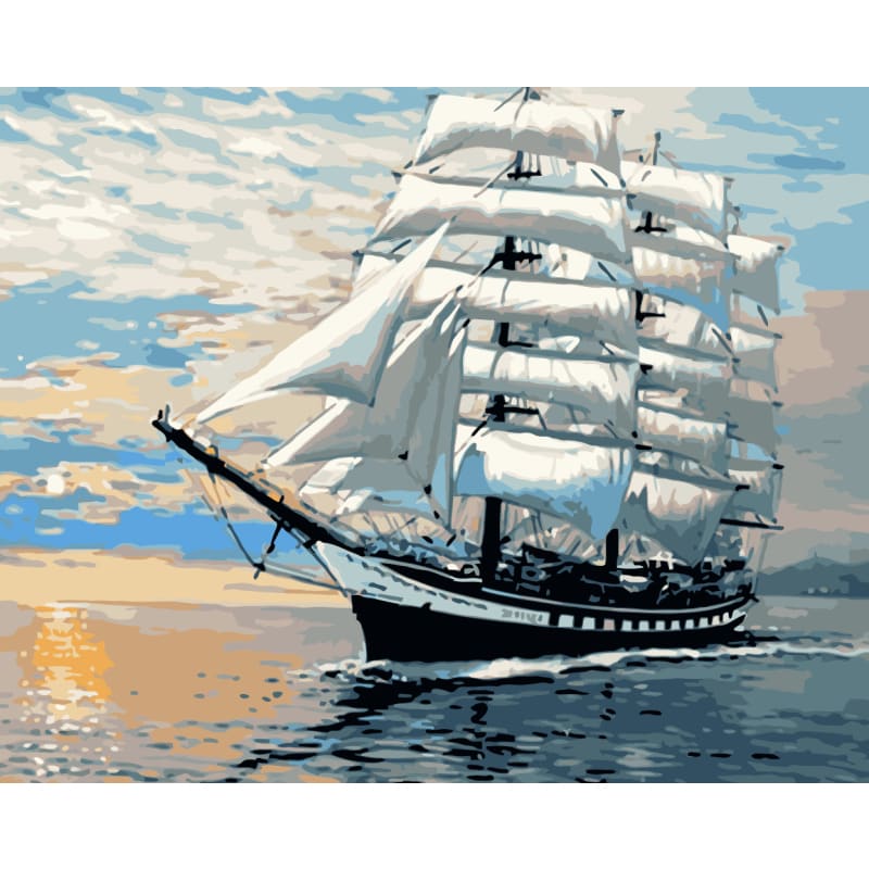 Boat Diy Paint By Numbers Kits WM-113 - NEEDLEWORK KITS
