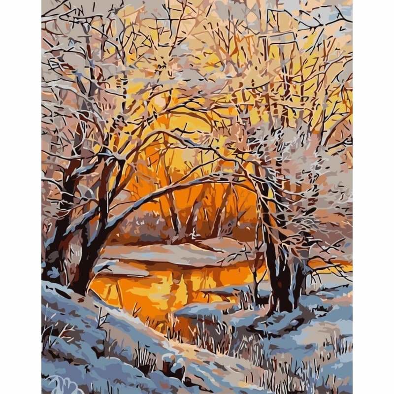 Landscape Forest Diy Paint By Numbers WM-247 - NEEDLEWORK KITS