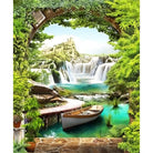 Landscape Waterfall Diy Paint By Numbers Kits ZXQ3512 - NEEDLEWORK KITS