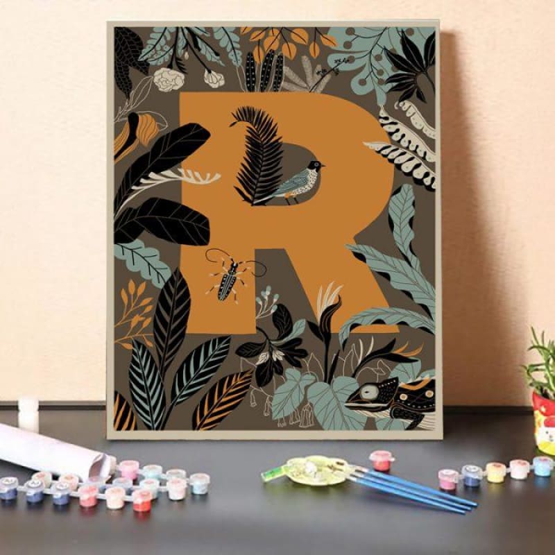 Paint by Numbers Kit-Alphabet R in Flowers – The Fox Collection