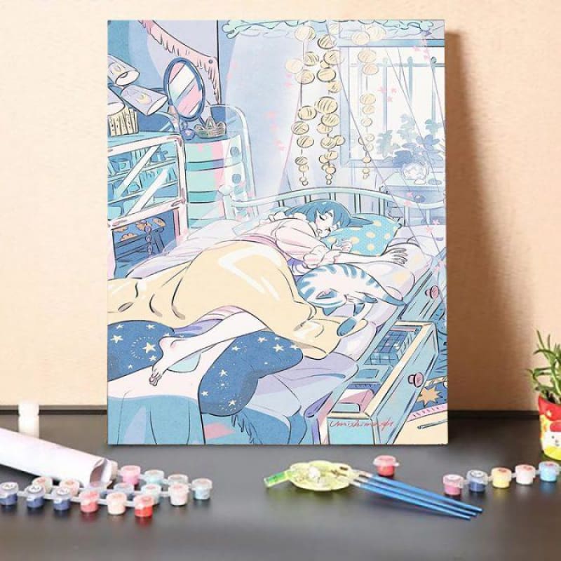 Paint by Numbers Kit-Girl Napping – The Fox Collection