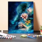 Paint by Numbers Kit-Lotus and Mermaid