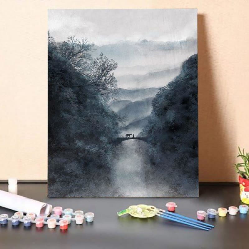 Paint by Numbers Kit-Walking on the bridge