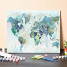 Watercolor World Map – Paint By Numbers Kit